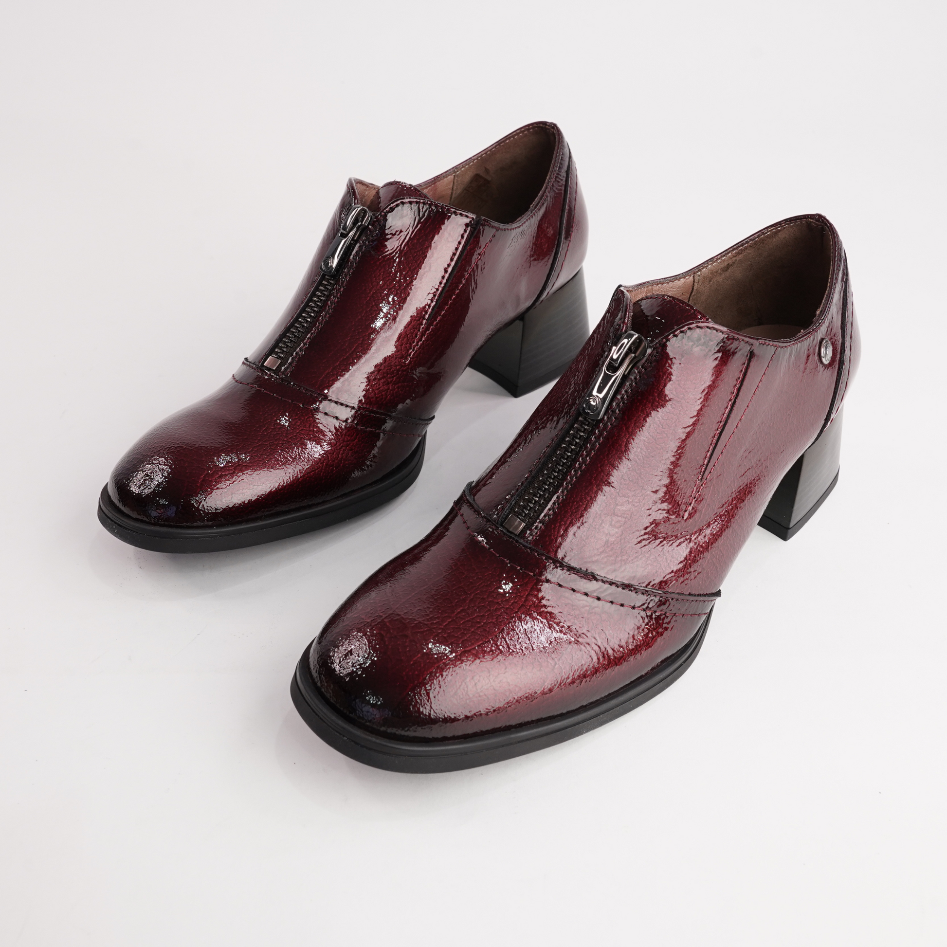 Elisa Wine Patent Leather Boots