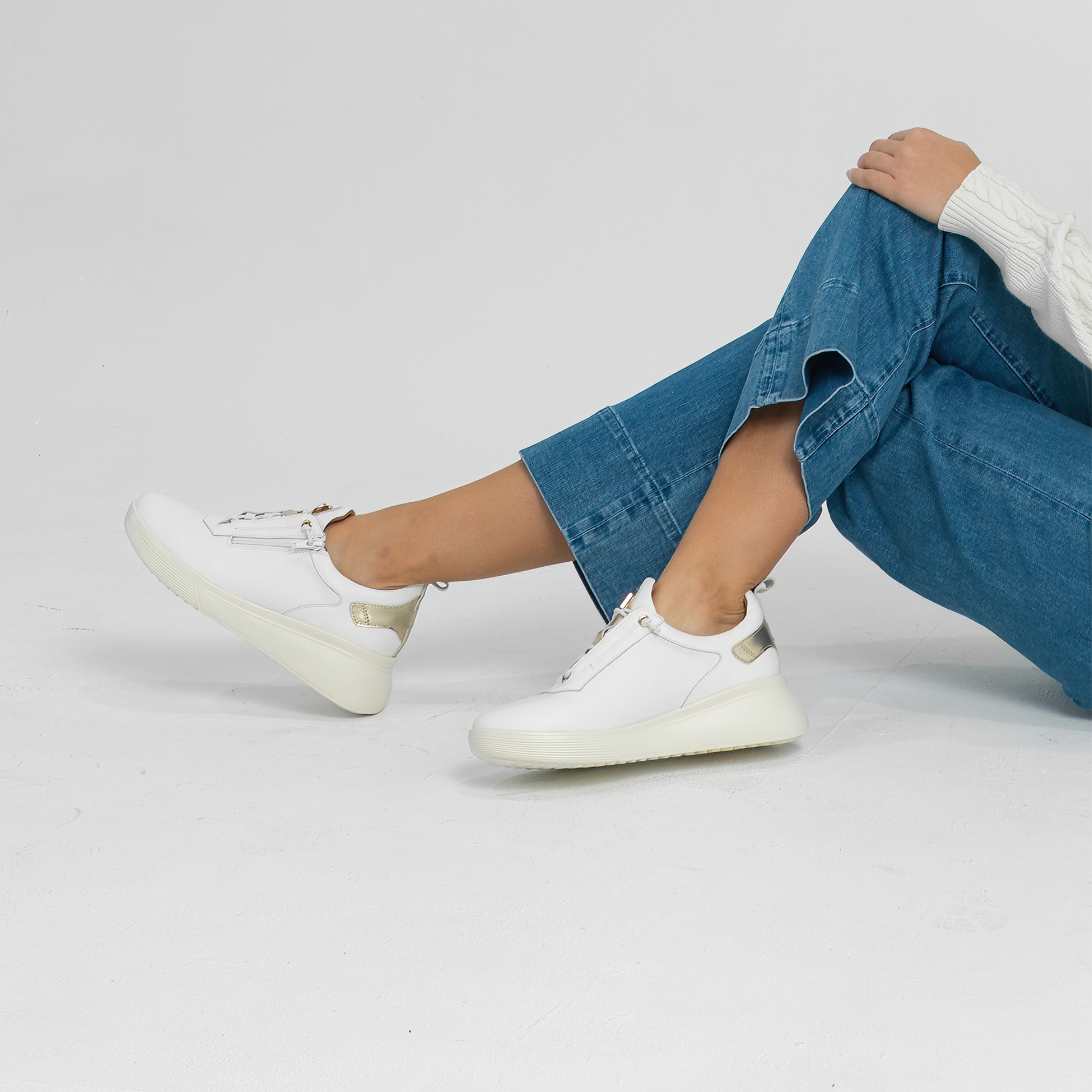 Tickler White Leather Sneakers