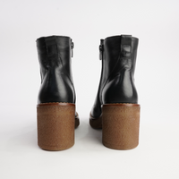 Gem Black Leather Ankle Boots