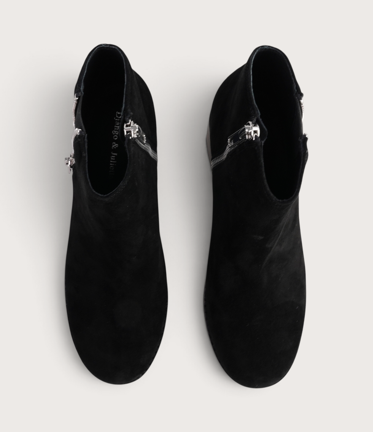 Ricarda Black Suede/ Black Heel Ankle Boots