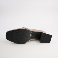 Simoner Taupe Nubuck Leather Heels