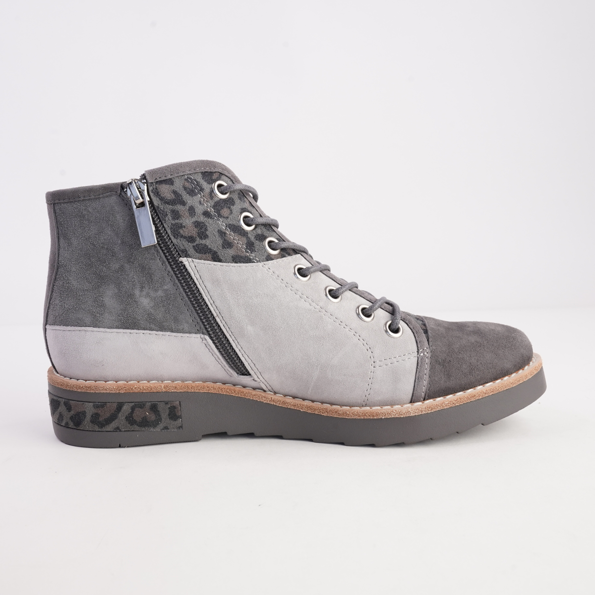 Regine Charcoal Multi Leather Ankle Boots - DJANGO AND JULIETTE | Shouz