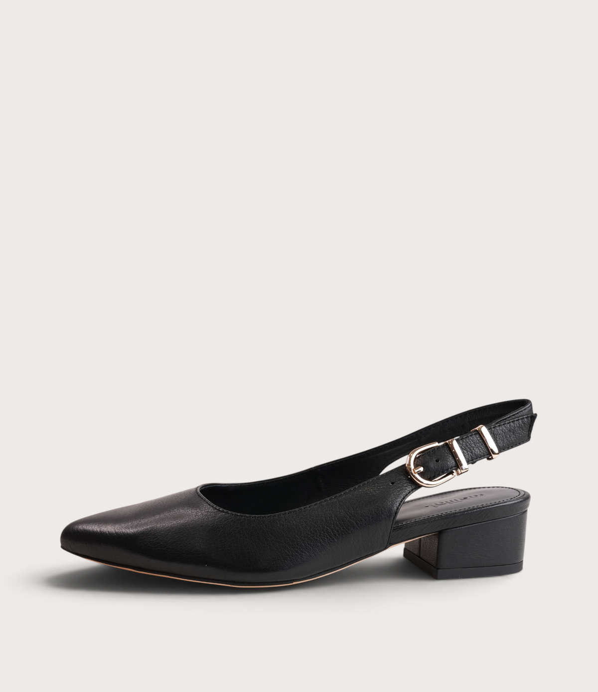 Thetrim Black Leather Heels - MOLLINI | Shouz