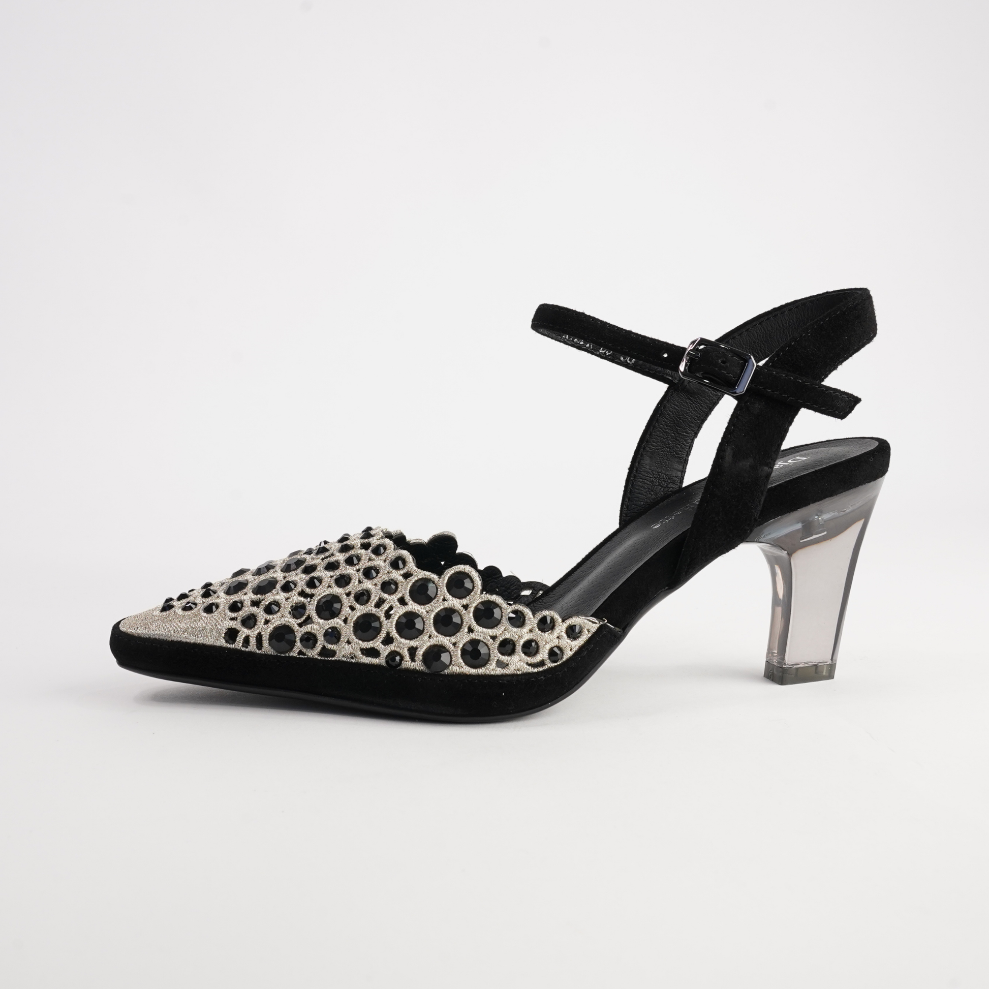 Kyler Black/ Gold Leather Heels