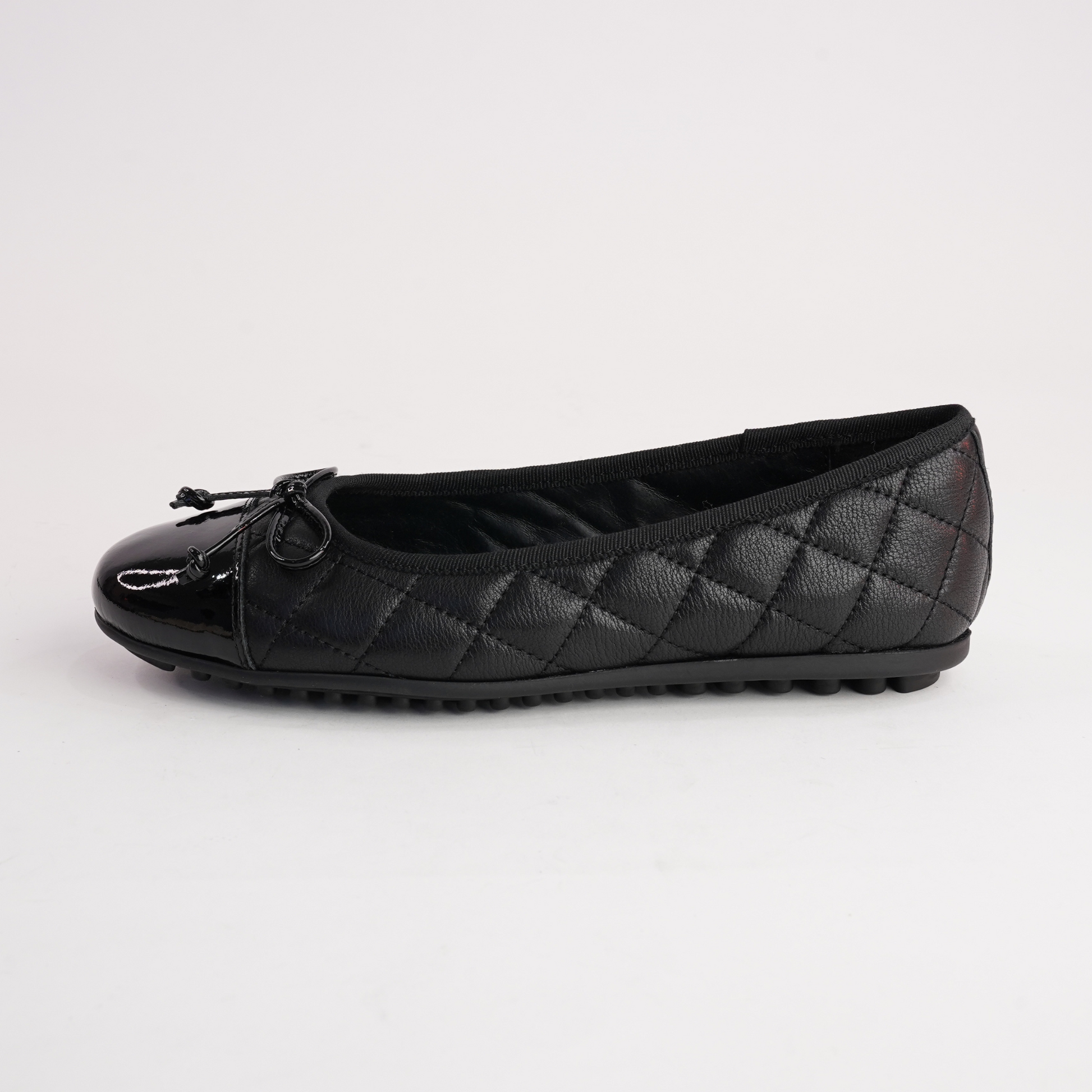 Bookie Black Patent/ Black Leather Ballet Flats