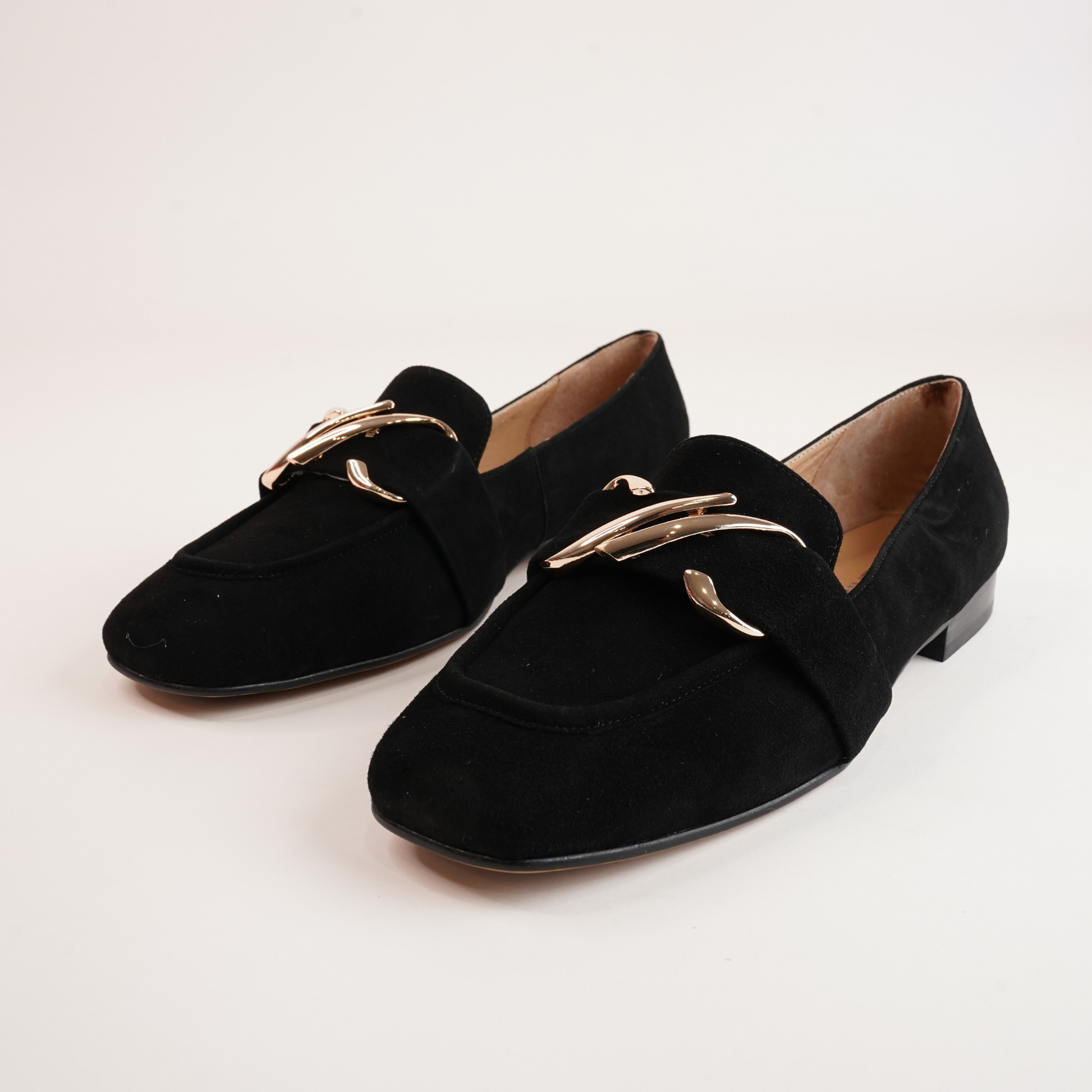 Paydie Black Suede Leather Loafers