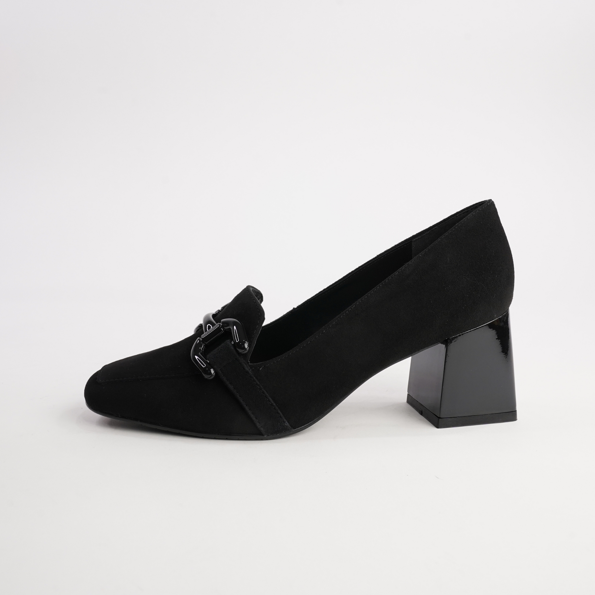 Simoner Black Suede Leather Heels
