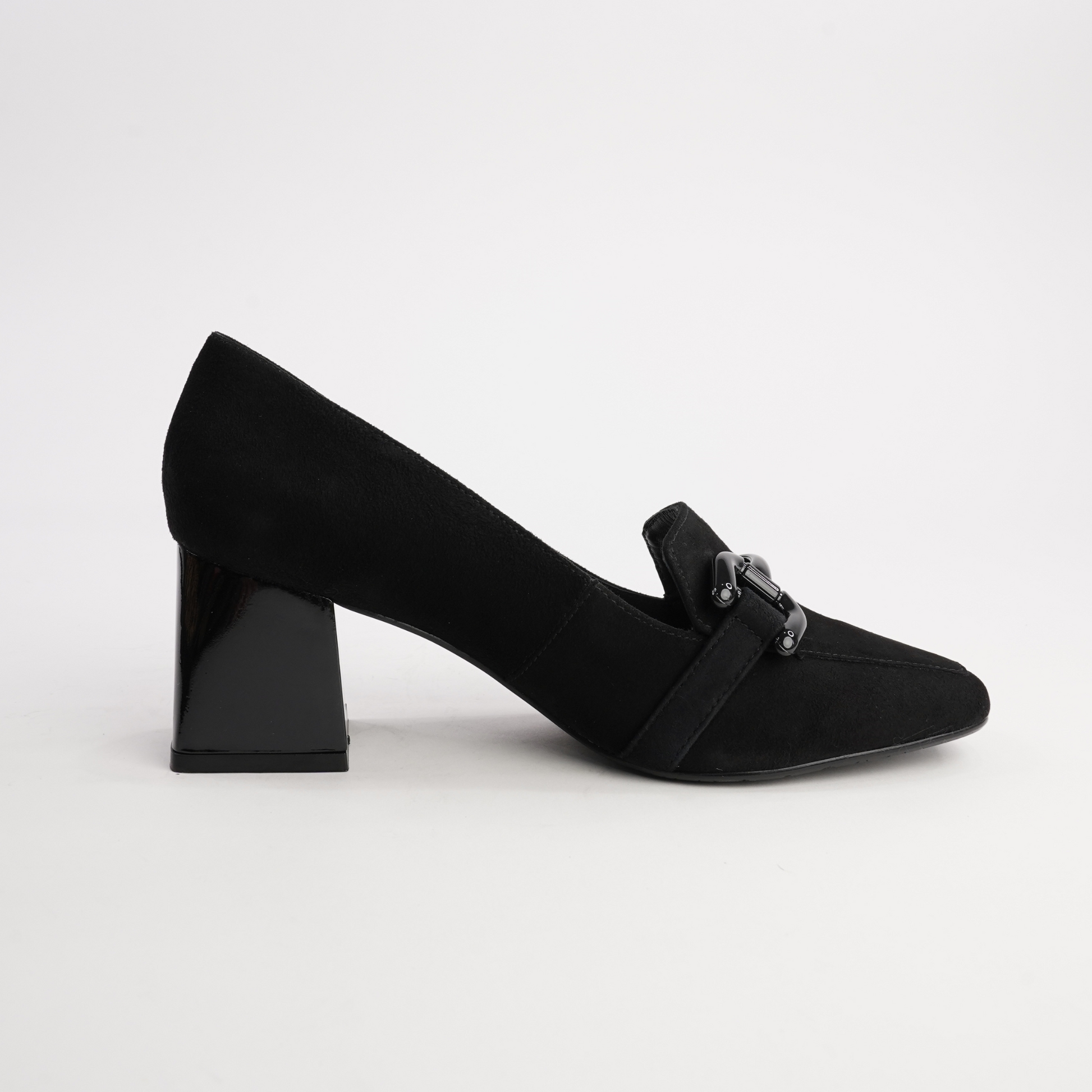 Simoner Black Suede Leather Heels
