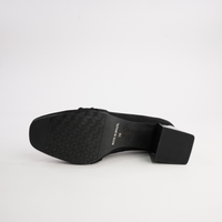 Simoner Black Suede Leather Heels