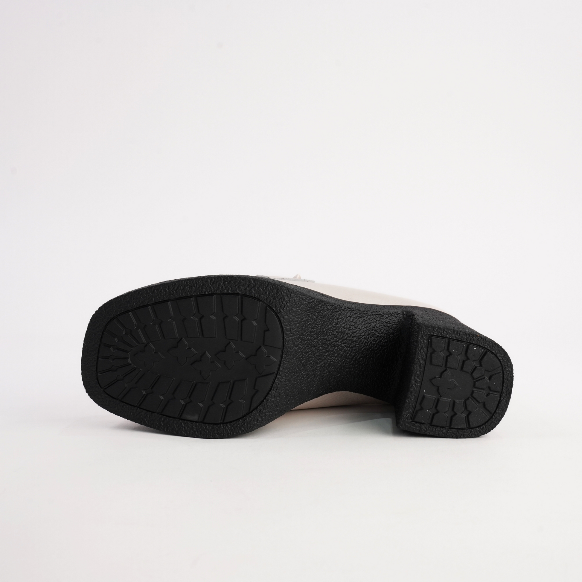 Bella Bone Milled Leather Heeled Loafers