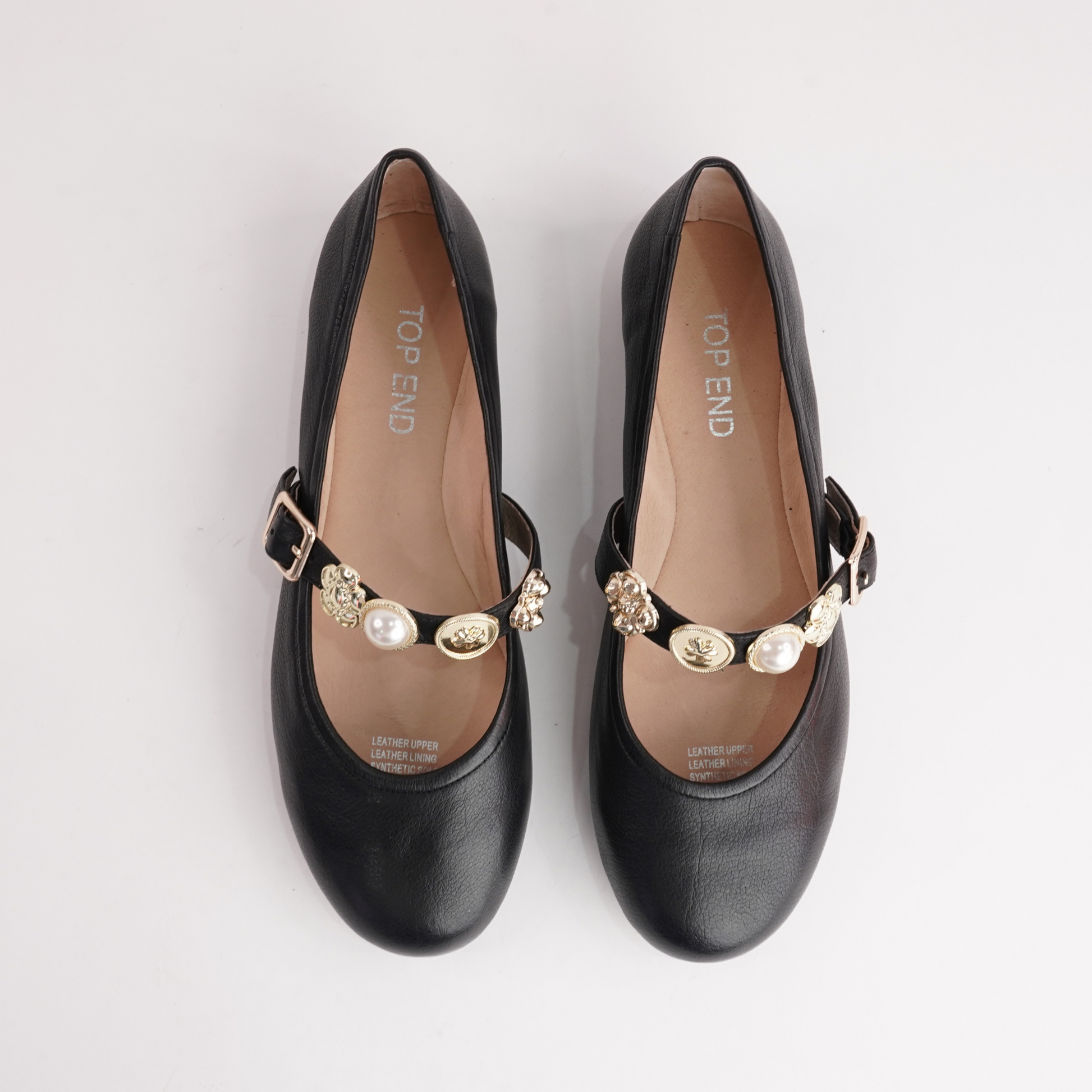 Blairre Black Leather Ballet Flats