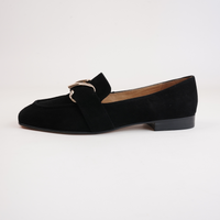 Paydie Black Suede Leather Loafers
