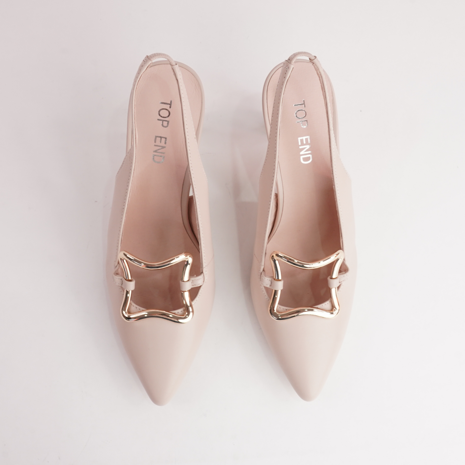 Linky Nude Leather Heels