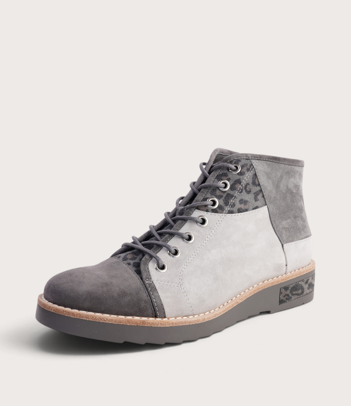 Regine Charcoal Multi Leather Ankle Boots