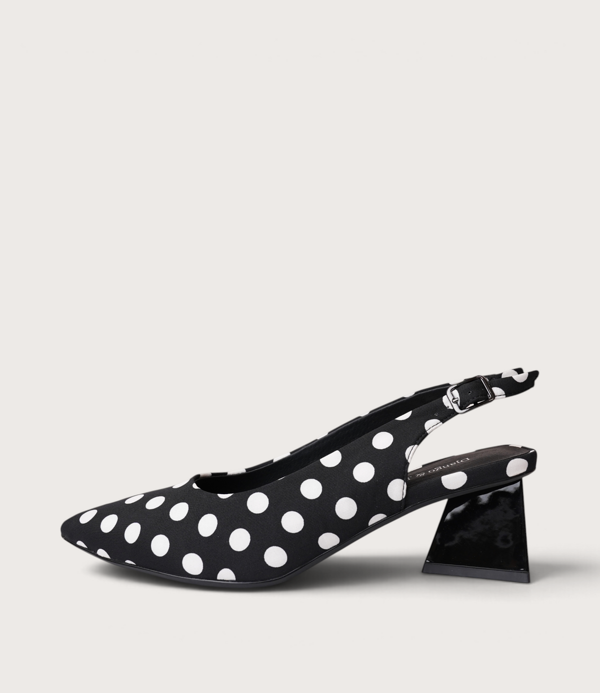 Ihops Black White Spots Leather Heels - DJANGO AND JULIETTE | Shouz