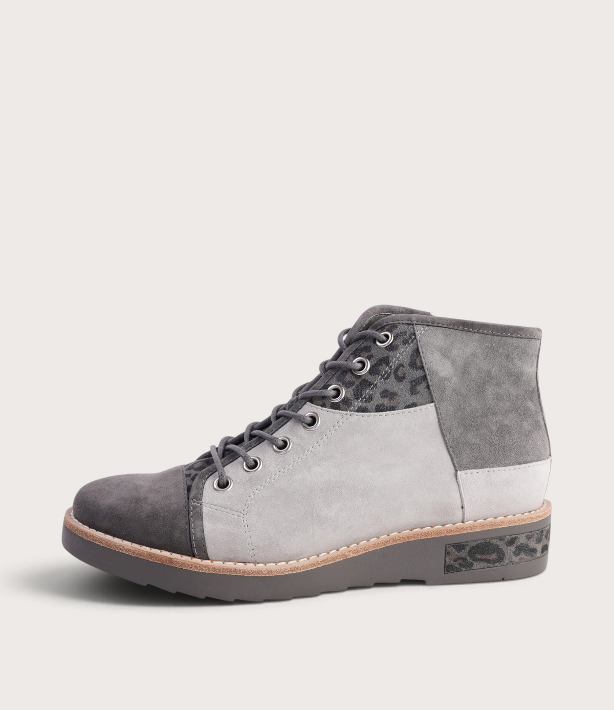 Regine Charcoal Multi Leather Ankle Boots