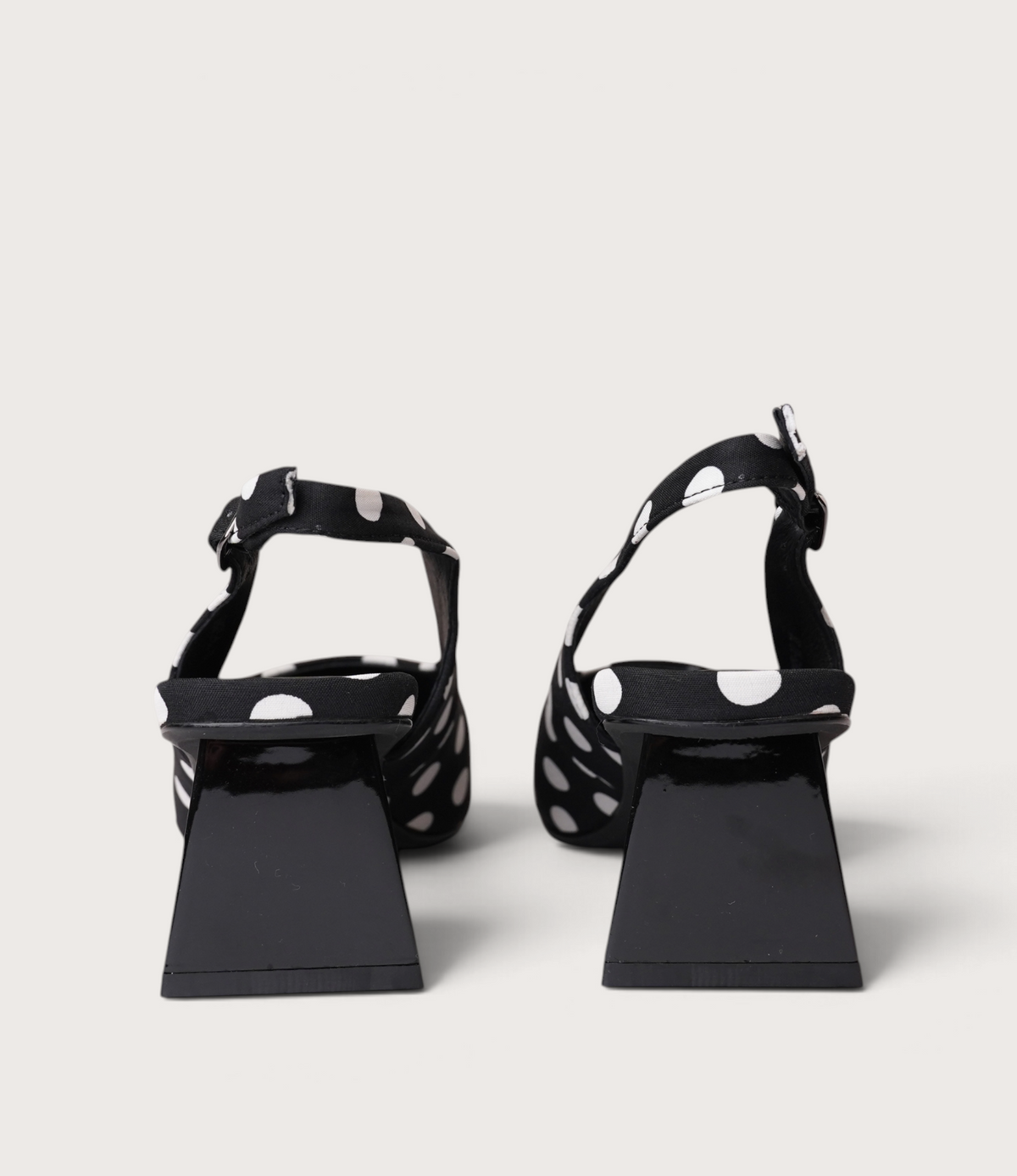 Ihops Black White Spots Leather Heels - DJANGO AND JULIETTE | Shouz