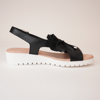 Malika Black/white Leather Sandals