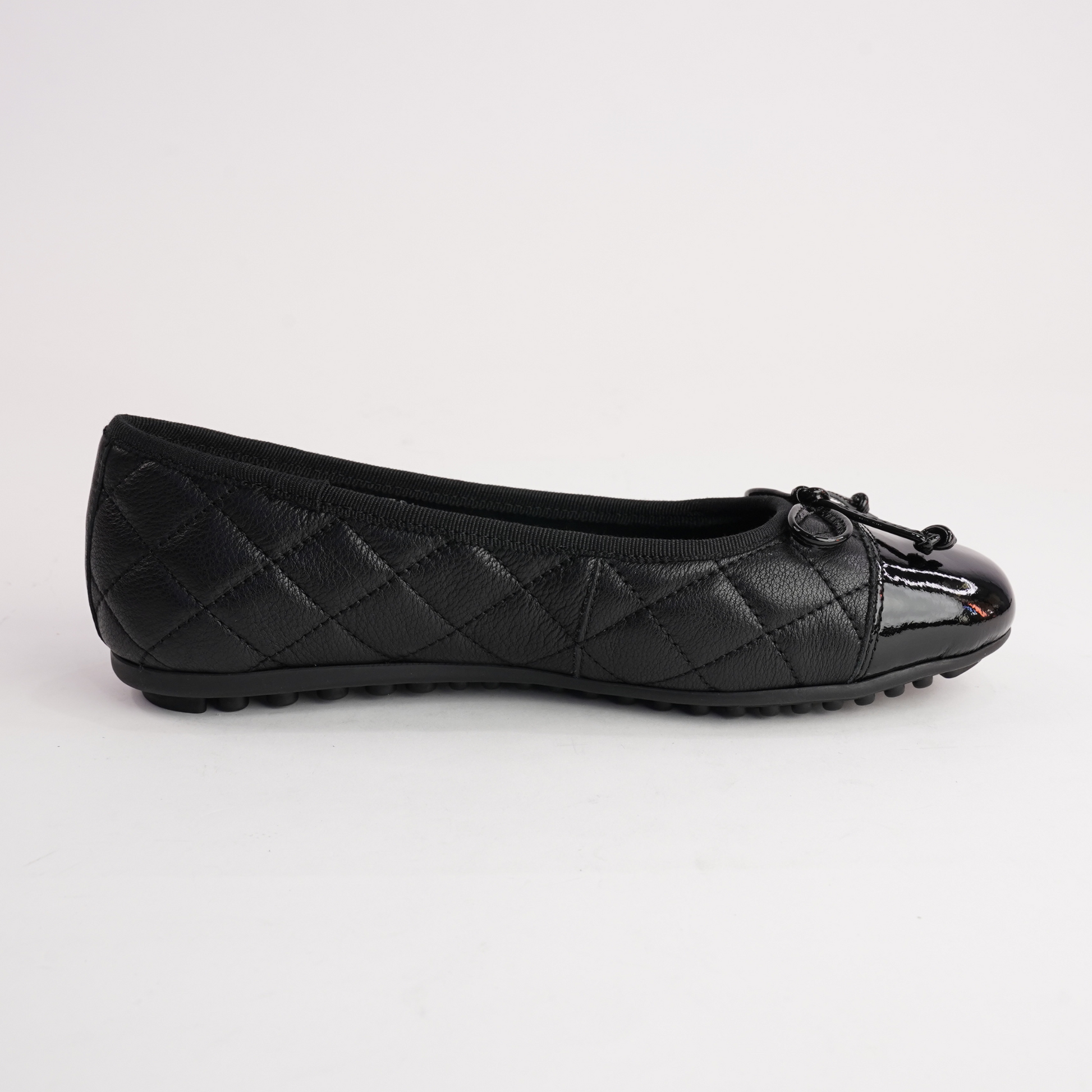 Bookie Black Patent/ Black Leather Ballet Flats