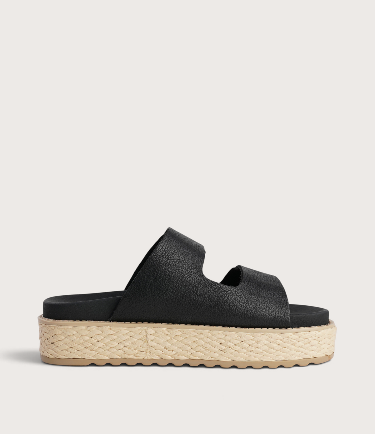 Bowers Black Leather Slides