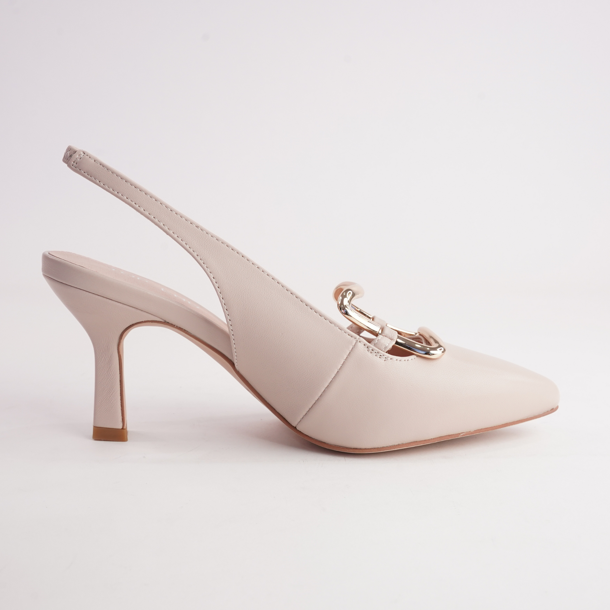 Linky Nude Leather Heels