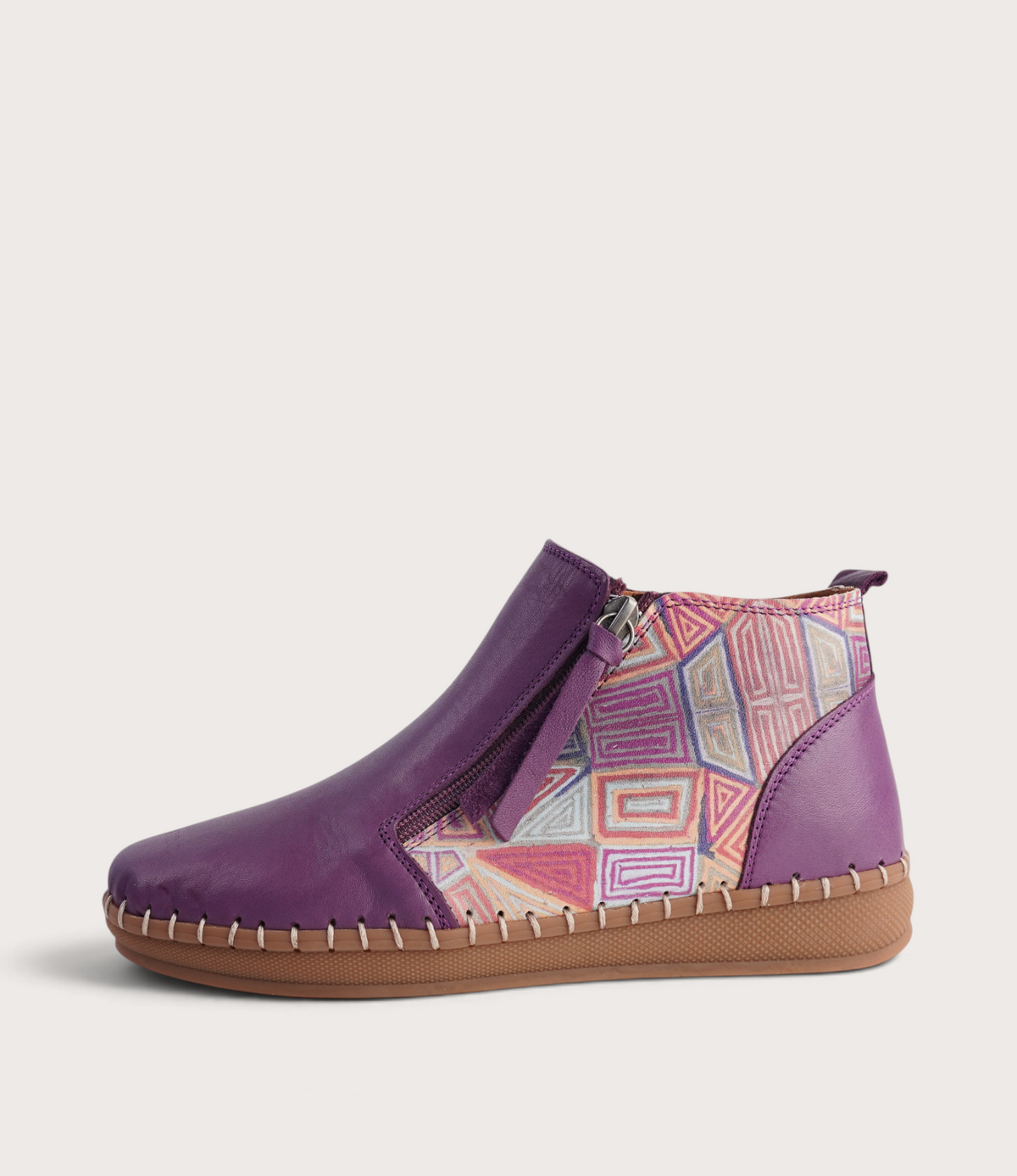 Regan Melanzana Mosaic Leather Ankle Boots