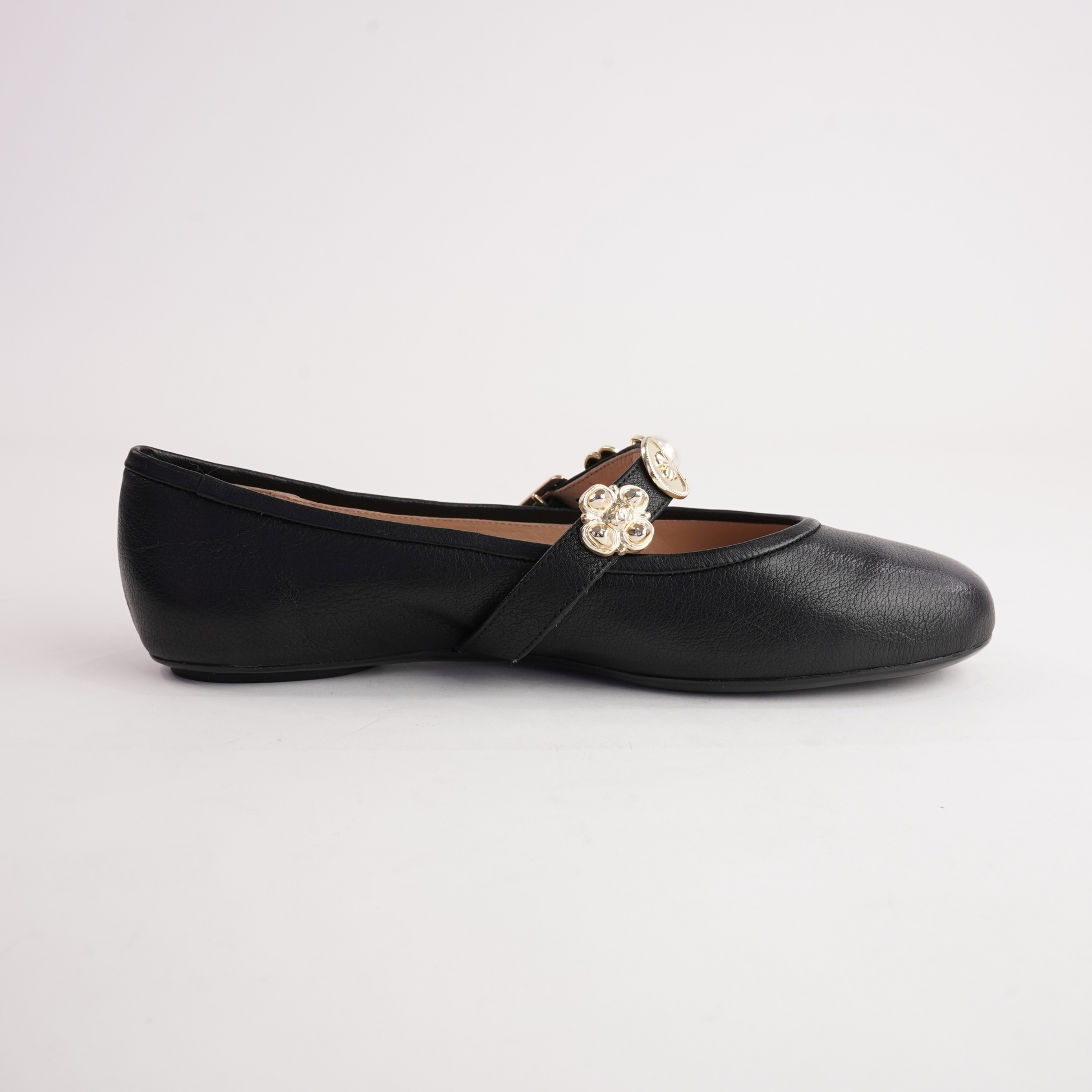 Blairre Black Leather Ballet Flats