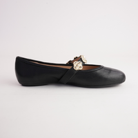 Blairre Black Leather Ballet Flats