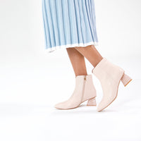 Malitta Nude Leather Ankle Boots, DJANGO & JULIETTE - Shouz