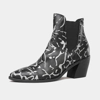 Jens Black & Silver Leather Ankle Boots, DJANGO & JULIETTE - Shouz