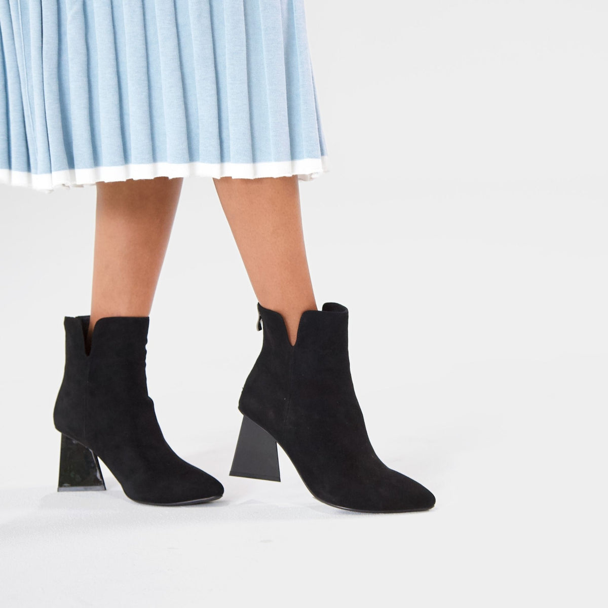 Harini Black Suede Ankle Boots
