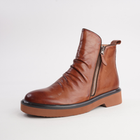 Theona Brandy Leather Ankle Boots