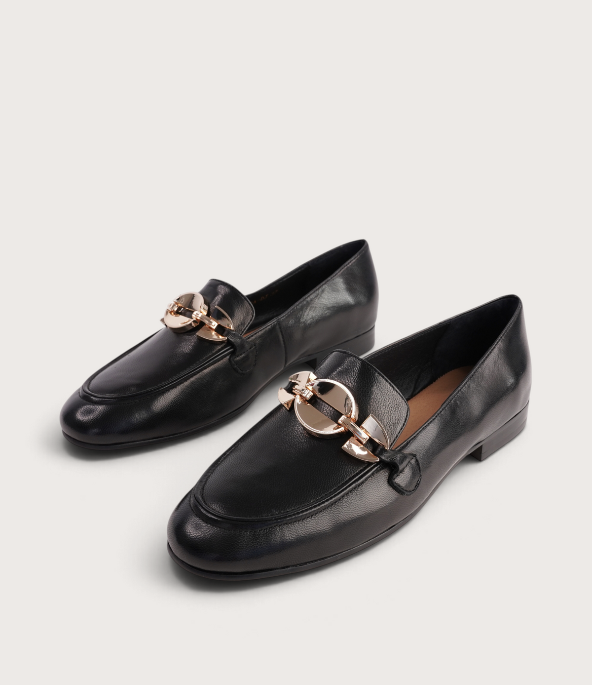 Ilysa Black Polish Leather Loafers - DJANGO AND JULIETTE | Shouz