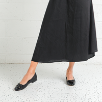 Ildiko Black Patent/ Black Leather Ballet Flats