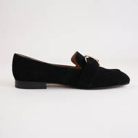 Paydie Black Suede Leather Loafers