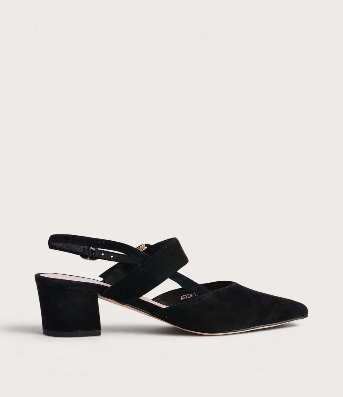 Asten Black Suede Heels