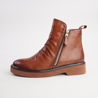 Theona Brandy Leather Ankle Boots