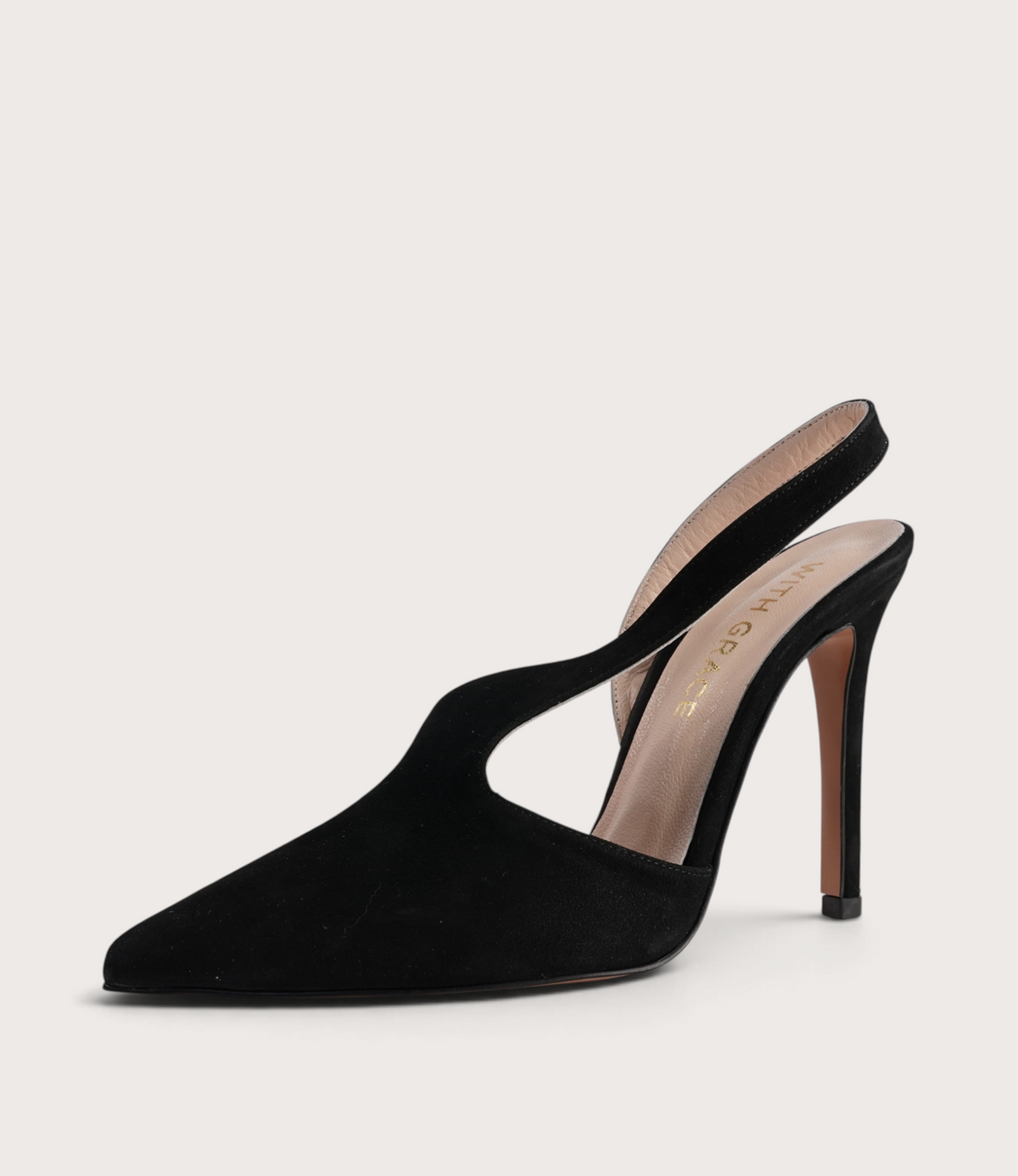 Serena Black Suede Heels