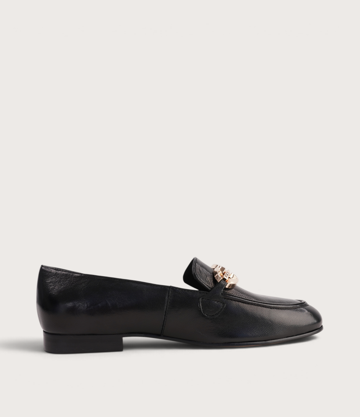 Ilysa Black Polish Leather Loafers - DJANGO AND JULIETTE | Shouz