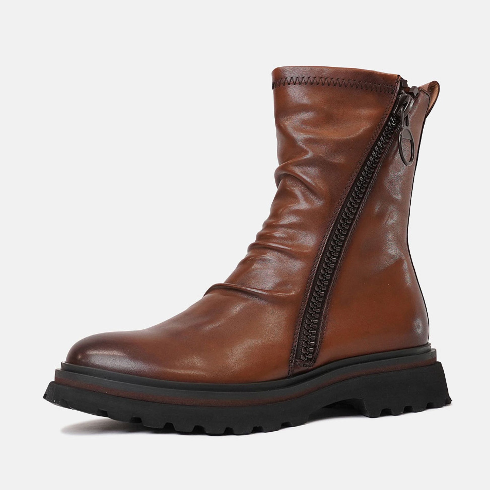 Skarlet Brandy Leather Ankle Boots, EOS FOOTWEAR - Shouz