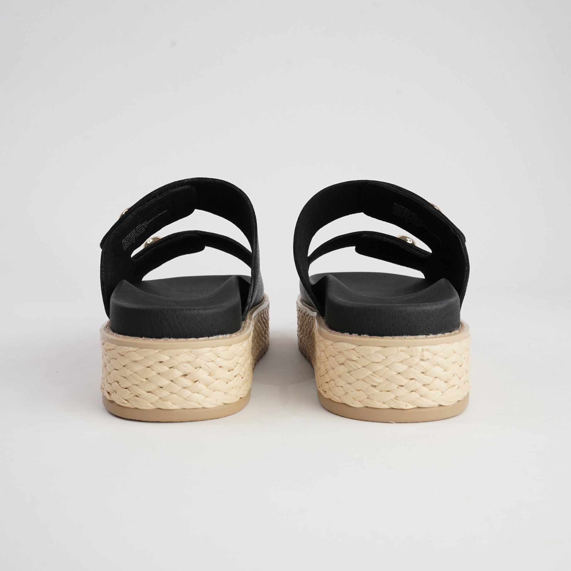 Bowers Black Leather Slides