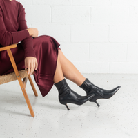Audry Black Tumble Ankle Boots