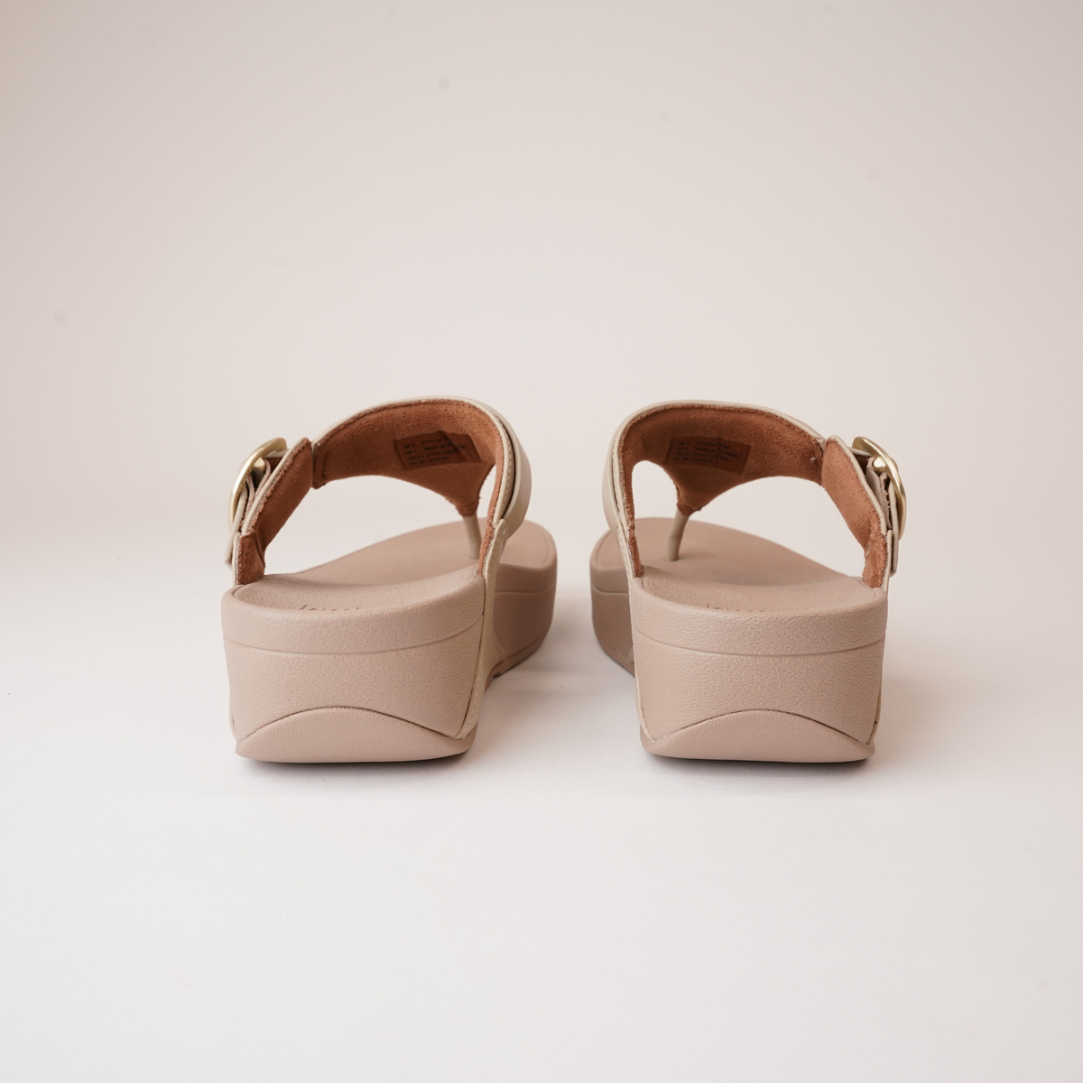 Lulu Adjustable Leather Toe Post Latte Sandals - FITFLOP | Shouz