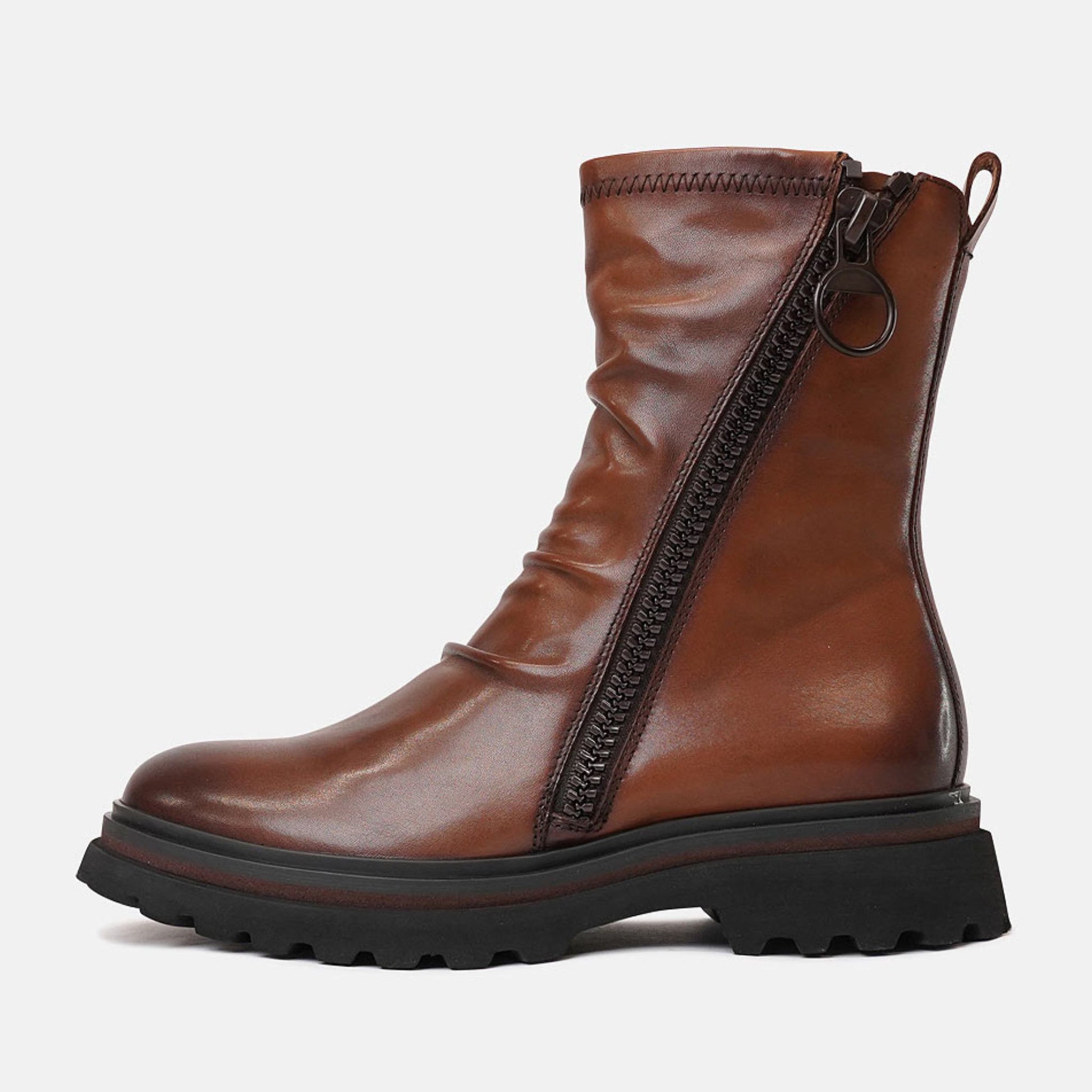 Skarlet Brandy Leather Ankle Boots, EOS FOOTWEAR - Shouz
