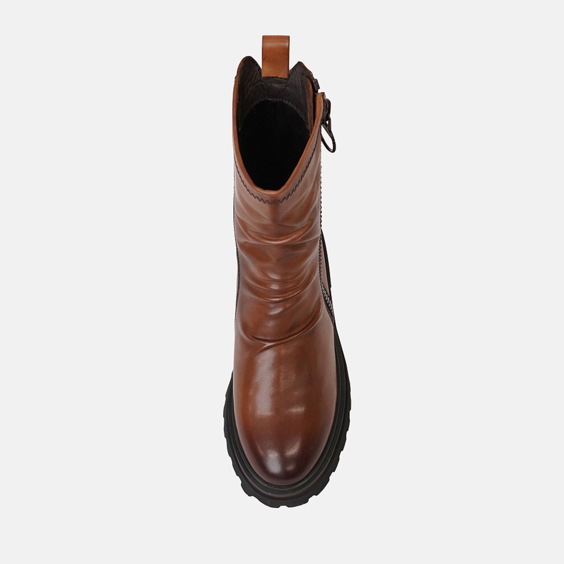 Skarlet Brandy Leather Ankle Boots, EOS FOOTWEAR - Shouz