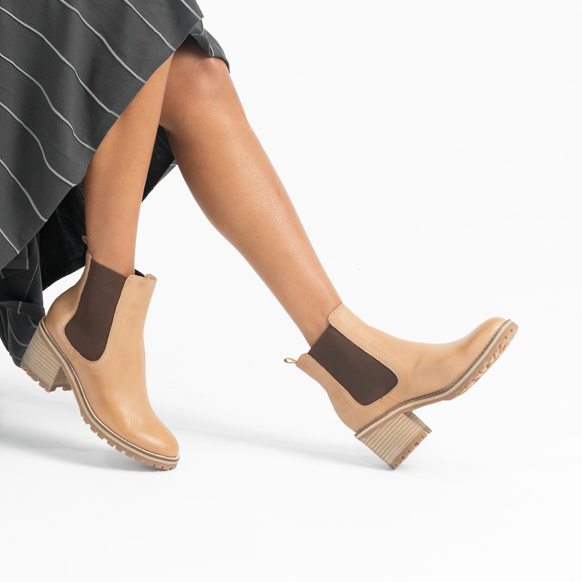 Biscoti Tan Leather Ankle Boots