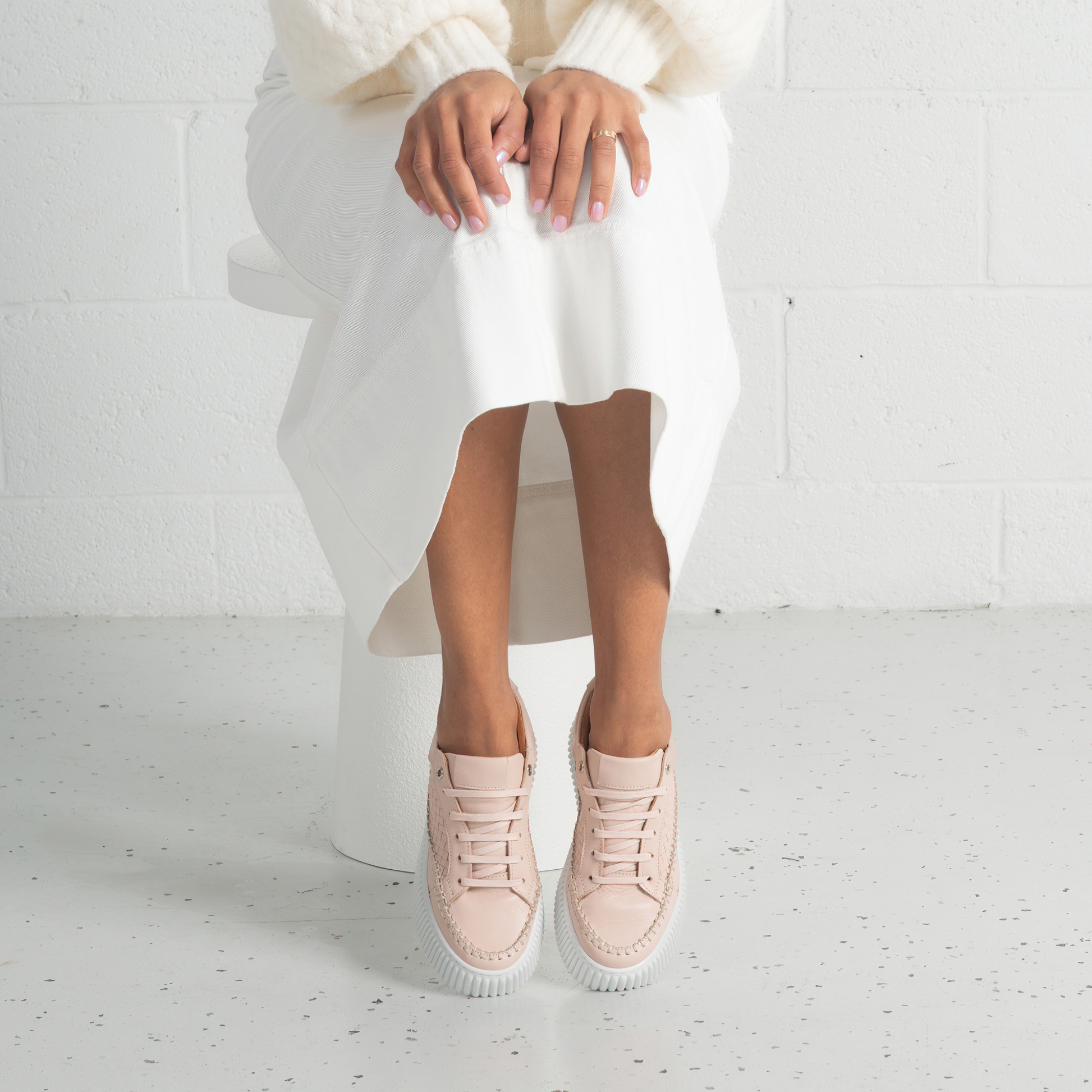 Bowler Cameo Leather Sneakers