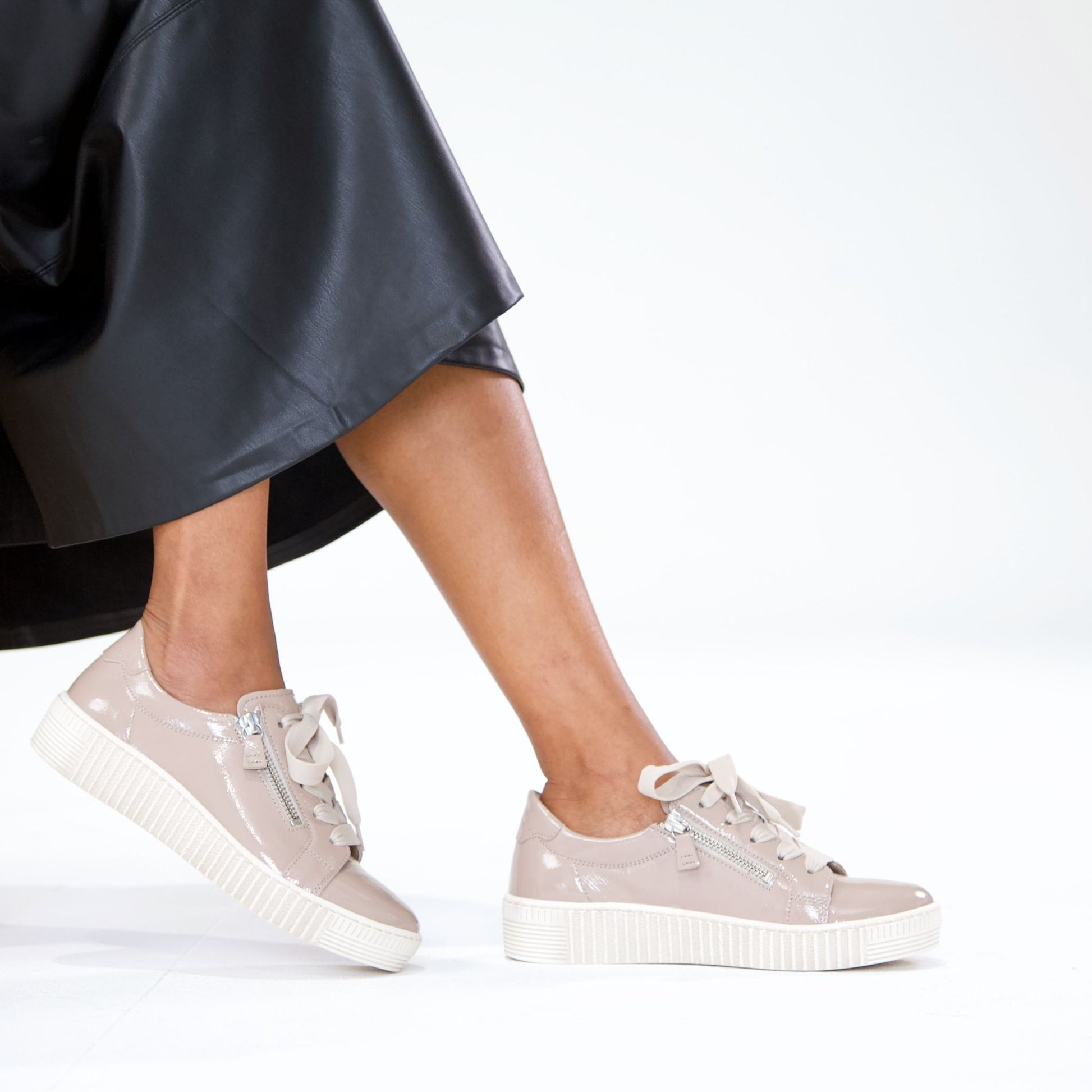 Amelia Nude Patent Sneakers, GABOR - Shouz