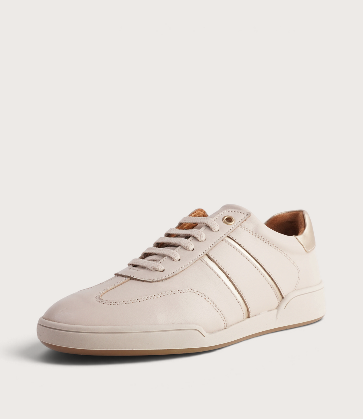 Sage Dark Beige Leather Sneakers