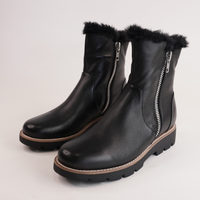 Dlinga Black/black Fur Leather Boots